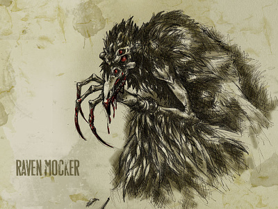 #31DaysOfMonsters DAY 11: Raven Mocker 31daysofmonsters crow evil illustration mocker monster raven