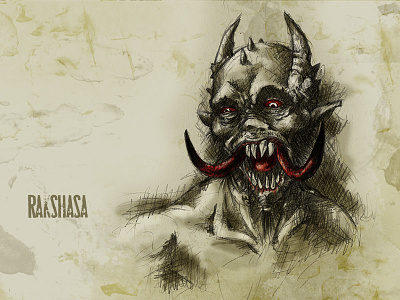 #31DaysOfMonsters DAY 14: Rakshasa 31daysofmonsters demon evil illustration monster rakshasa