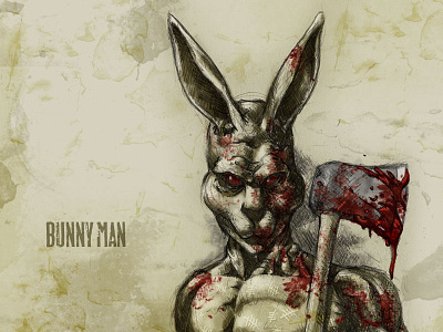 #31DaysOfMonsters DAY 16: Bunny Man 31daysofmonsters blood bunny illustration man monster