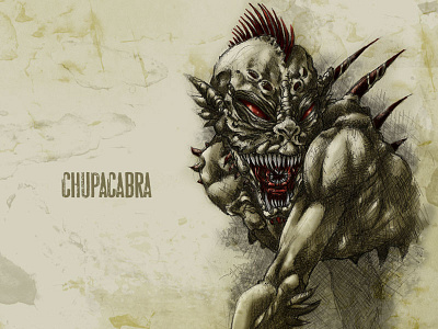 #31DaysOfMonsters DAY 19: Chupacabra 31daysofmonsters blood chupacabra illustration monster