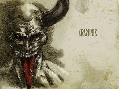 #31DaysOfMonsters DAY 20: Krampus 31daysofmonsters demon evil illustration krampus monster