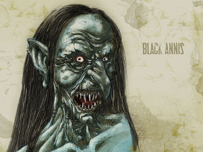 #31DaysOfMonsters DAY 21: Black Annis 31daysofmonsters annis black evil illustration monster witch