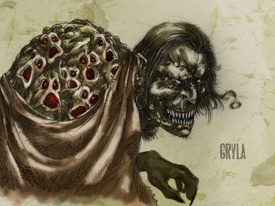 #31DaysofMonsters DAY 26: Gryla 31daysofmonsters christmas evil gryla illustration monster witch