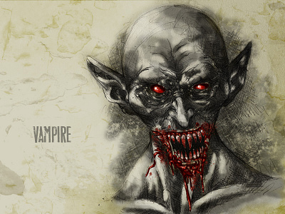 #31DaysofMonsters DAY 27: Vampire 31daysofmonsters blood halloween illustration monster vampire