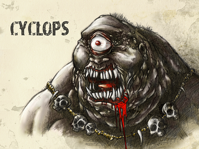 #31DaysofMonsters DAY 31: Cyclops 31daysofhalloween 31daysofmonsters cyclops greekmythology horror horrormacabre illustration scary scarymonster
