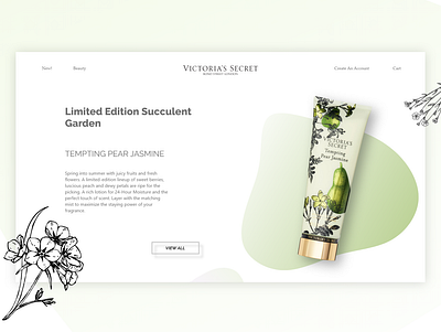 VS Web Design beauty beauty product beauty shop branding design fresh jasmine landing page lotion pear ui victoriasecret vs web design