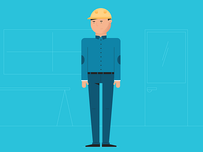 Engineer guy character design flat male men vector