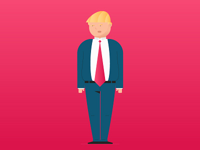 President character design flat male men trump vector