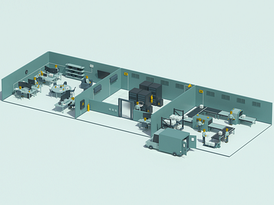 Isometric rooms car characters isometric rooms