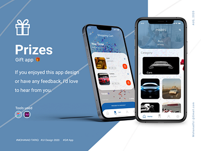 Prizes Gift App app design mobil ui