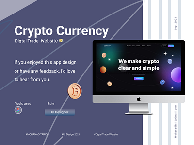 Crypto Currency Website design ui web