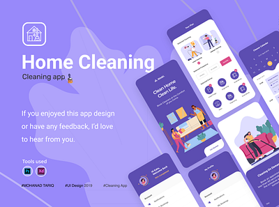 Home-Cleaning-app (UI Design) design mobil ui