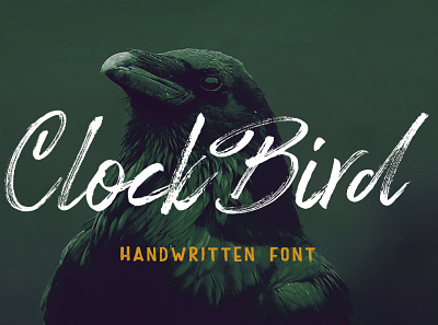 Clock Bird Font brush font script