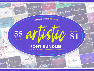 Artistic Font Bundles For $1