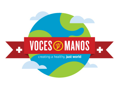 Voces y Manos aid earth globe health identity illustration logo lost type vector world