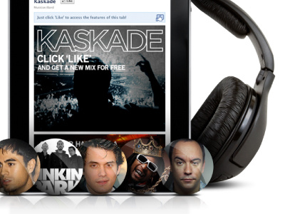 Music Header design fanbridge headphones ipad music web
