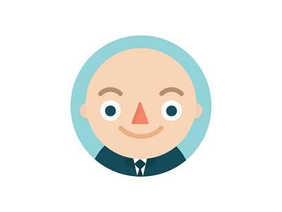 Little bald man bald character flat inteam little man prenomina shapes suit tie