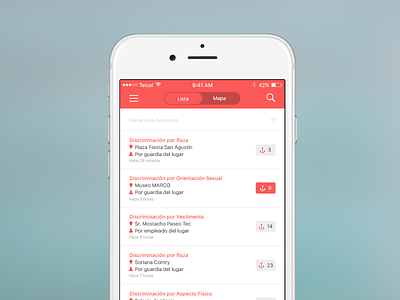 iOS App app ios list mockup report