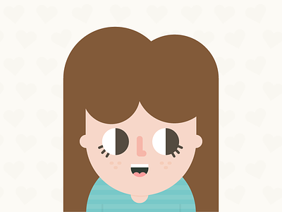 Girl face flat girl illustration