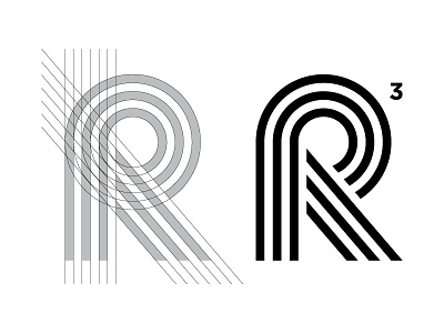 R3 branding icon letter r logo
