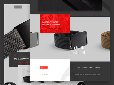 Belts & Buckles clean design homepage minimal product ui ux web website