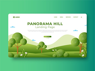 PANORAMA LANDING PAGE design flat illustration landing page landscape design ui ux vector web website