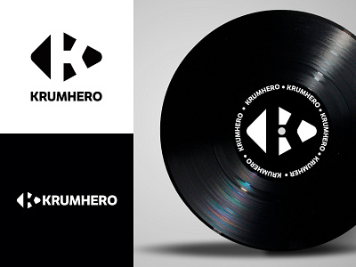 Krumhero artists branding design dj groove label labellogo logo music musiclogo recording recordlabel records sound techno vector illustration vinyl