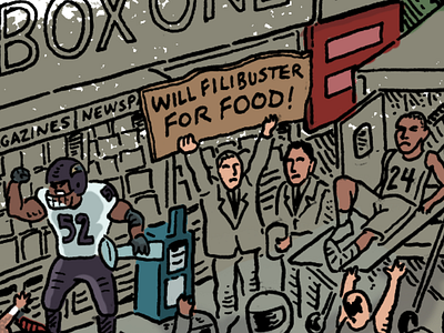 Will Filibuster for Food! 2013 illustration mario zucca year in review