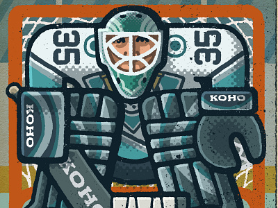 Jean-Sebastien Giguere Portrait anaheim drawing giguere goalie hockey illustration jean sebastien giguere mario mighty ducks nhl portrait zucca