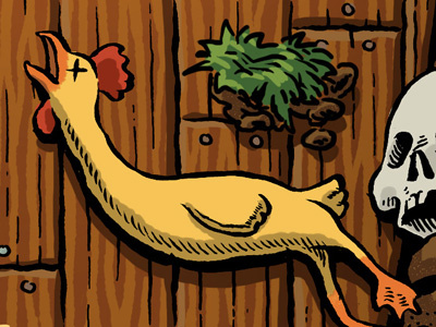 Rubber Chicken book cover drawing illustration mario rubber chicken zucca