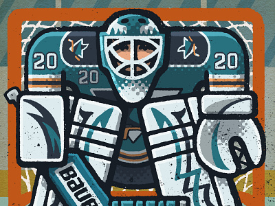 Evgeni Nabokov Portrait athlete drawing evgeni nabokov goalie hockey illustration mario nhl portrait san jose sharks sports zucca