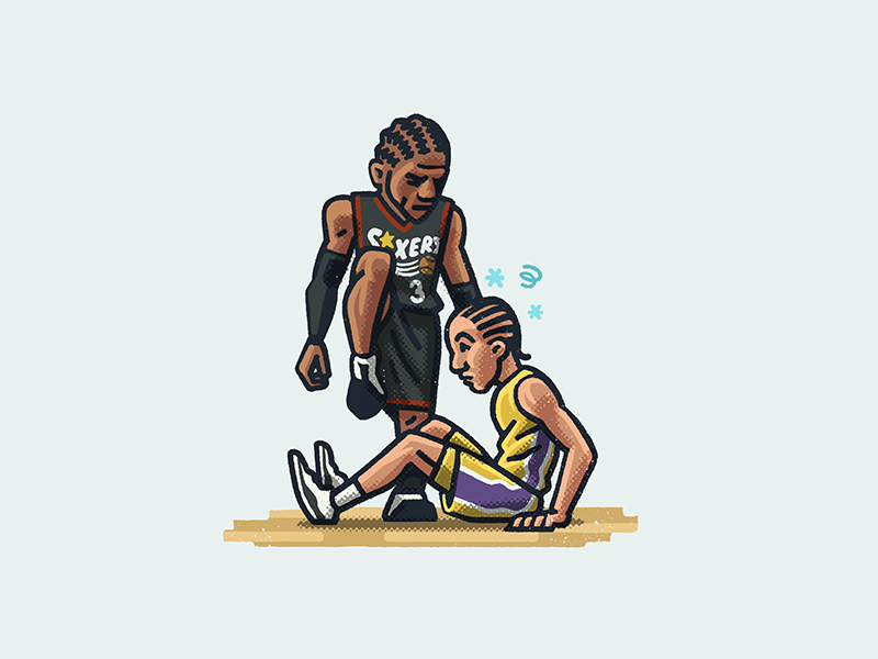 Allen Iverson Steps Over Ty Lue by Mario Zucca on Dribbble