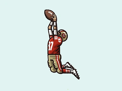 Dwight Clark The Catch 49ers 80s athlete drawing dwight clark football illustration mario nfl niners portrait sports spot illustration zucca