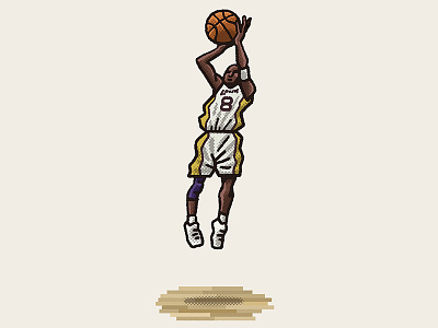 Kobe's 81-Point Game athlete basketball drawing illustration kobe kobe bryant la lakers lakers los angeles mario nba portrait spo-mo sports spot illustration zucca