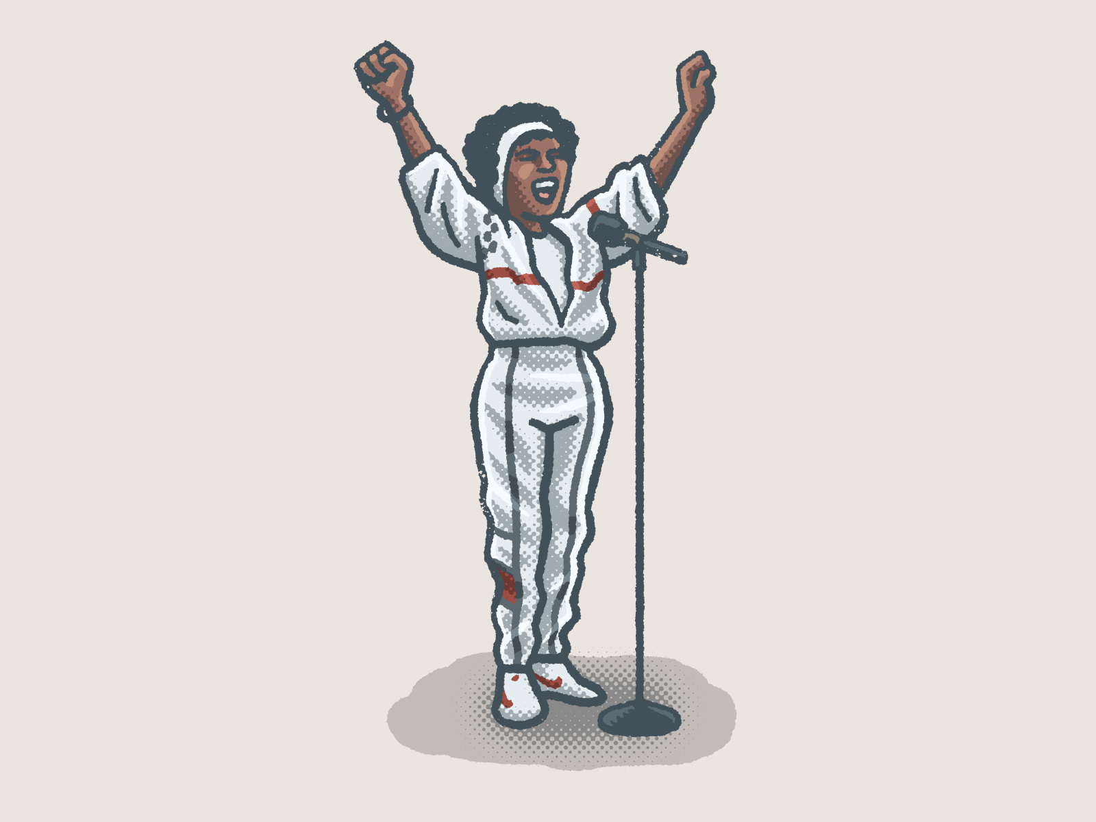 Whitney Houston sings the National Anthem before Super Bowl XXV drawing football illustration mario music music moments national anthem patriotic portrait sports spot illustration super bowl whitney houston zucca
