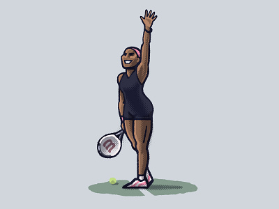 Serena Williams Wins 2002 US Open 2002 athlete drawing illustration mario portrait serena williams spo mo spo mos sports spot illustration tennis tennis player us open zucca
