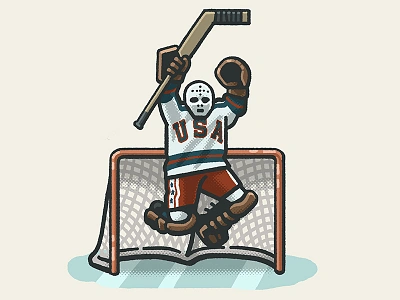 The Miracle on Ice 1980 athlete drawing hockey hockey logo illustration jim craig mario miracle on ice olympics portrait sports spot illustration team usa usa winter olympics zucca