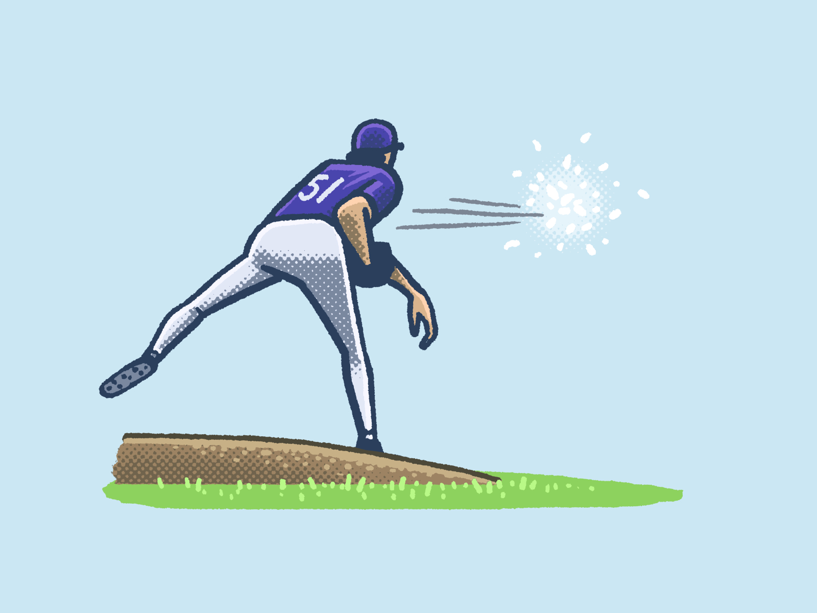 Randy Johnson Kills a Dove With a Pitch by Mario Zucca on Dribbble