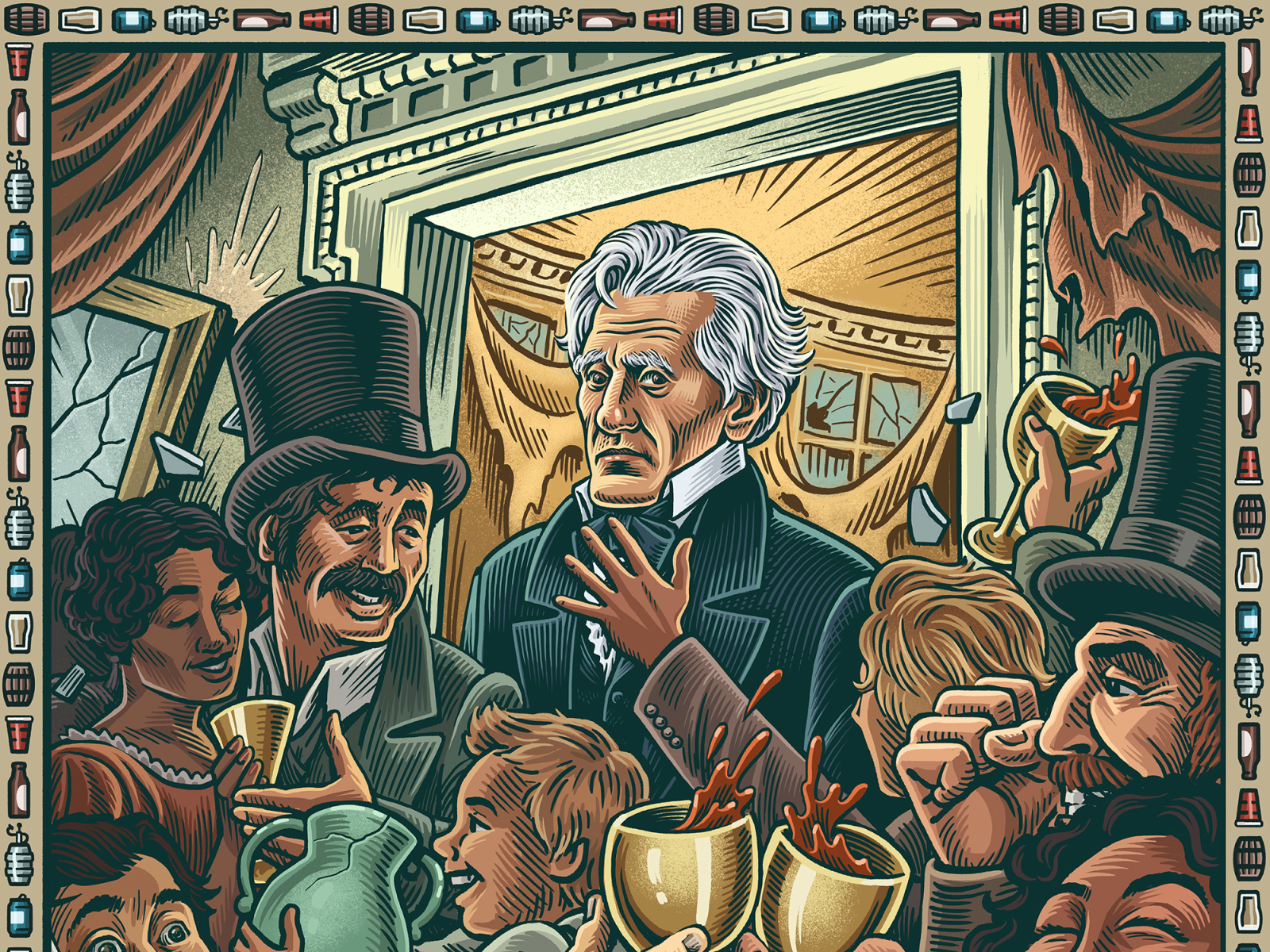 Andrew Jackson's Inauguration Kegger by Mario Zucca on Dribbble