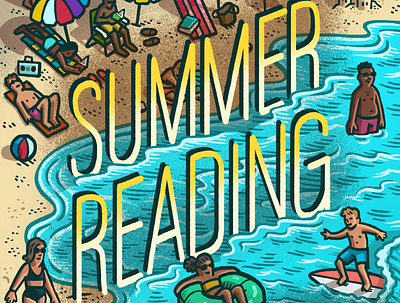 Summer Reading 2022 book guide book review drawing guide to summer books hand lettering illustrated type illustration landscape lettering mario portrait the wall street journal typography wsj zucca