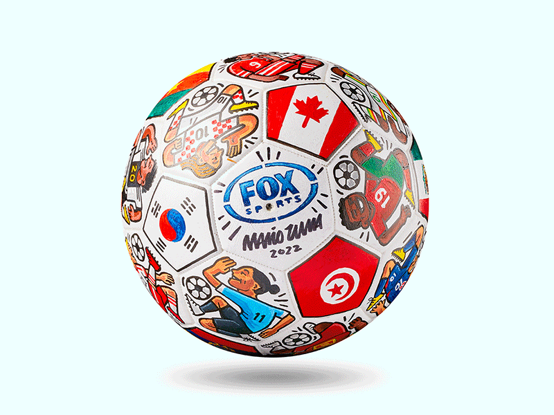 Crayola/US Soccer/Fox Sports Ball Graphic athlete crayola drawing fox sports illustration mario portrait sports us soccer usmnt world cup world cup 2022 world cup qatar zucca