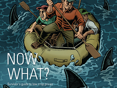 Farm Sharks danger editorial farm illustration mario peril raft sharks zucca