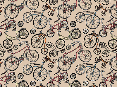 Bicycle Pattern bicycle bicycles bike bikes pattern penny farthing repeat repeating