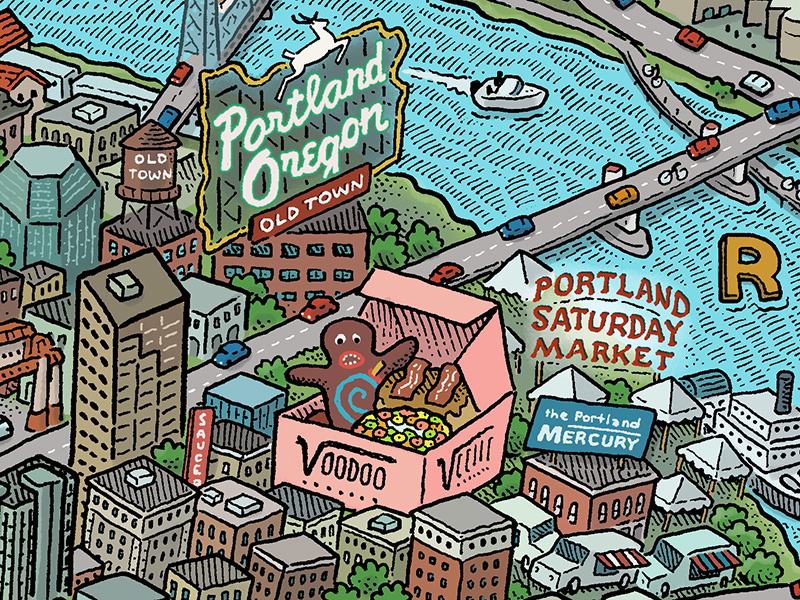 Portland Map Downtown By Mario Zucca On Dribbble 9307