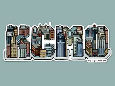 KCMO Type Treatment Sticker drawing illustration kansas city kcmo lettering lettering art type