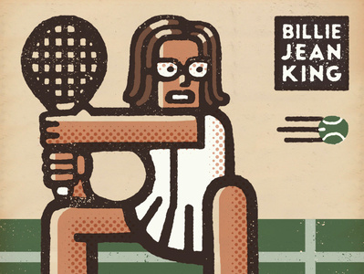 Billie Jean King Portrait athlete battle of the sexes billie jean king drawing illustration mario portrait tennis zucca