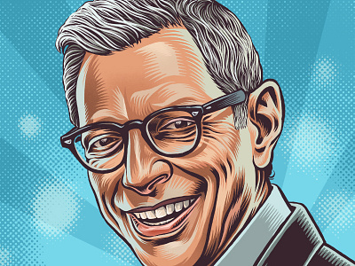 Jeff Goldblum Portrait drawing illustration jeff goldblum mario portrait zucca