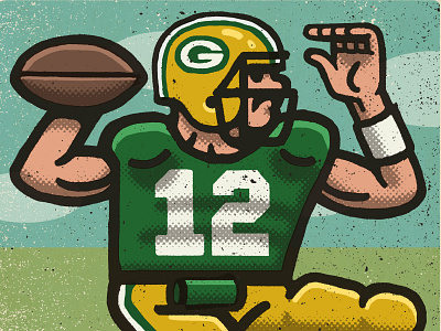 Aaron Rodgers Portrait aaron rodgers athlete cheese heads drawing football go pack go green bay illustration mario nfl packers portrait zucca