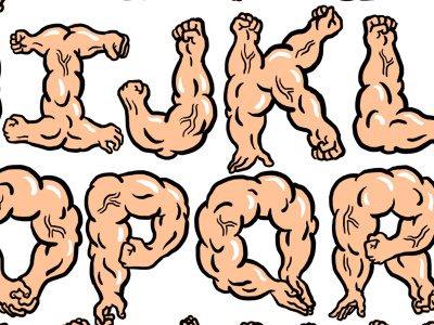 Muscle Font arnold schwarzenegger bodybuilders flexing font letters muscle muscles