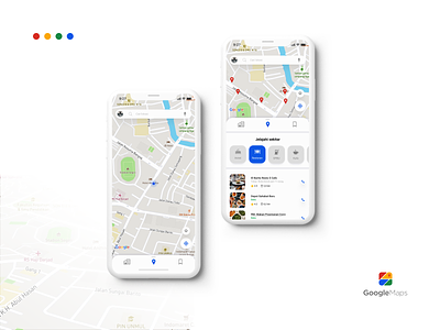 Google Maps - UI Redesign app branding clean design google google maps map minimal redesign redesign concept ui